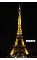 Notebook: (6 x 9) Eiffel Tower, Primary Writing Journal, 100 Pages, Smooth Glossy Cover
