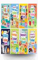 My First Sticker Books (Set of 8 Books) - Alphabet, Numbers, Shapes and Colours, Animals and Transport, Flags, Space, Dinosaurs, Experiences - Activity Books with 620+ Stickers - Age 3+