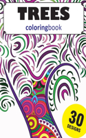 Trees Coloring Book: Forest Adult Therapeutic Coloring Book