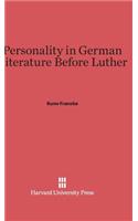 Personality in German Literature Before Luther