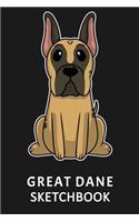 Great Dane Sketchbook: Sketchbook with 109 framed pages 6 x 9 inch with black frames. For Great Dane dog owners of cute puppies to take sketches and notes about their grow