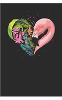 Flamingo Heart: Flamingos Notebook, Graph Paper (6 x 9 - 120 pages) Animal Themed Notebook for Daily Journal, Diary, and Gift