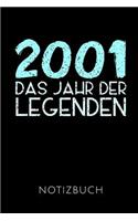 2001 Das Jahr Der Legenden Notizbuch: Geschenkidee Für Den 18. Geburtstag - Notizbuch Mit 110 Linierten Seiten - Format 6x9 Din A5 - Soft Cover Matt - Klick Auf Den Autorennamen Für Mehr