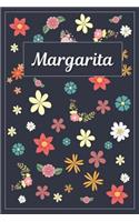 Margarita: Lined Writing Notebook with Personalized Name 120 Pages 6x9 Flowers