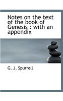 Notes on the Text of the Book of Genesis: With an Appendix