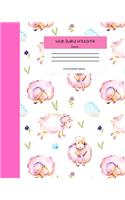 Wide Ruled Sheep Notebook Composition Book: Cute Novelty Gift for Girls Teens & Kids. 8" x 10" 120 Pages. Pretty Sheep Cover