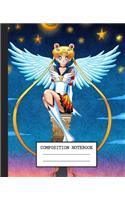 Notebook: Anime Japan Sailor Moon Soft Glossy Cover Graph Paper Pages Book 7.5 x 9.25 Inches 110 Pages