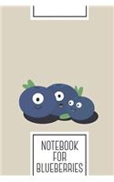 Notebook for Blueberries: Lined Journal with Cute blueberries Design - Cool Gift for a friend or family who loves health presents! - 6x9" - 180 White lined pages - You Can Us
