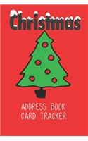 Christmas Address Book Card Tracker: Holiday Six-Year Send and Received Addresses List (6 x 9) Alphabetical A-Z Tabs Organizer Gift - Christmas Tree Design Red Cover