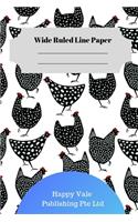 Cute Chicken Theme Wide Ruled Line Paper