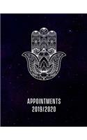 Appointment Book 2019 - 2020: Massage Therapist appointment book 2019 - 2020 (Sept - Aug) Month to Month Calendar + Daily / Hourly appointments w/ 15 min slots / Client contacts 