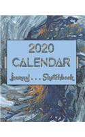 Artsy AbstractOneFive . 2020 Calendar . Sketchbook . Lined Journal -- 8"x10" 100-pages