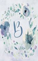 Notebook 6"x9", Letter B - Blue Purple Floral Design: College-ruled, lined format exercise book with flowers, alphabet letters, initials series.(2 Letter/Initial B - Blue Purple Floral Design Notebook 6"x9")
