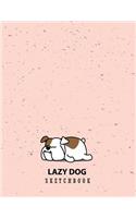 Lazy dog sketchbook: Lazy dog on pink cover (8.5 x 11) inches 110 pages, Blank Unlined Paper for Sketching, Drawing, Whiting, Journaling & Doodling(4 Lazy Dog on Pink Sketchbook)