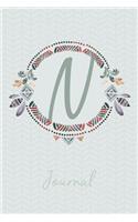 Beautiful Bohemian Style Journal with Initial