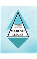 Cash & Single Accounts Ledger: Teal - Accounts Bookkeeping Log Book for Small Business or Self-Employed(1 Accounts Ledger - Diamond)