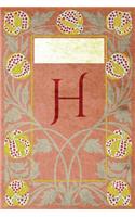 Monogram "h" Notebook: Blank Journal Diary Log(8 Monogram Nouveauthree 150 Lined)