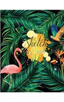 Sketchbook: Flamingo Flower Sketchbook Journal Notebook, 120 Pages of 8.5" x 11" Blank Paper for Drawing, Doodling or Sketching (Sketchbooks)