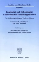 Kontinuitat Und Diskontinuitat in Der Deutschen Verfassungsgeschichte