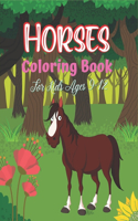 Horses Coloring Book For Kids Ages 9-12
