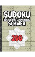 Sudoku Bücher für Erwachsene schwer: 200 Sudokus von hart mit Lösungen für Erwachsene Geschenke Sudoku hartes Buch Liebhaber Erwachsene, Kinder