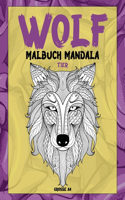 Malbuch Mandala - Grosse A4 - Tier - Wolf
