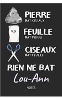 Rien ne bat Lou-Ann - Notes: Noms Personnalisé Carnet de notes / Journal pour les filles et les femmes. Kawaii Pierre Feuille Ciseaux jeu de mots. Fournitures scolaires, premier