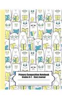 Primary Composition Notebook: Primary Composition Notebook Story Paper - 8.5x11 - Grades K-2: Cute cats reading a book School Specialty Handwriting Paper Dotted Middle Line (Kind(1 Cute Cats Reading a Book)