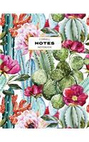 Cornell Notes Notebook: Note Taking with College Ruled Lines, Index and Numbered Pages, Cactus