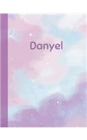 Danyel: Personalized Composition Notebook - College Ruled (Lined) Exercise Book for School Notes, Assignments, Homework, Essay Writing. Pink Blue Purple Cov