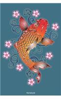Notebook: Koi journal diary college book booklet memo composition book 110 sheets - ruled paper 6x9 inch