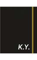 K.Y.: Classic Monogram Lined Notebook Personalized With Two Initials - Matte Softcover Professional Style Paperback Journal Perfect Gift for Men and Women