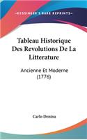 Tableau Historique Des Revolutions de La Litterature