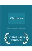 Obituaries - Scholar's Choice Edition: (English)