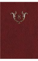 Monogram "8" Grid Notebook: (34 Monogram Red 150 Grid)
