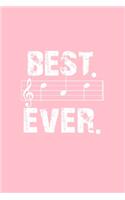 Best Dad Notebook: Best Dad Ever Music Notes Cool Christmas Gift - Pink Ruled Lined Notebook - Diary, Writing, Notes, Gratitude, Goal Journal - 6x9 120 pages