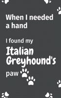 When I needed a hand, I found my Italian Greyhound's paw: For Italian Greyhound Puppy Fans