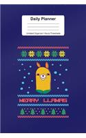 Daily Planner Undated Organizer I Hourly Timesheets: For Merry Llamas Christmas Gift I Get Things Done I Schedule, ToDo's, Appointments I Thought of the Day I Daily Goals I Gift For Work, Hobby, Sports