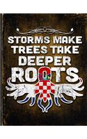 Storms Make Trees Take Deeper Roots: Croatia Flag Customized Personalized Gift for Croatian Coworker Friend Planner Daily Weekly Monthly Undated Calendar Organizer Journal