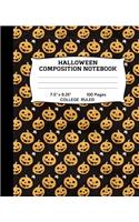 Halloween Composition Notebook: Pumpkin College Ruled Notebook - Lined Journal or Diary - School Subject Notebook for Homework and Writing Notes - Homeschool Notebook - Student Tea