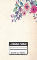Composition Notebook: FLower Journal College Ruled Paper Ideal As A Gift For Students