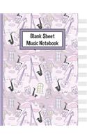 Blank Sheet Music Notebook: Music Manuscript Staff Paper for Musicians (108 pages, 12 staves per page)