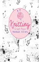 Knitting Graph Paper Notebook - 4: 5 Ratio: Knitters Graph Paper, Knitters Notebook, Blank Knitting Pattern Books, Asymmetric Knitting Designs Pages, Music Lover Cover