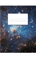 Space Composition Notebook: 7.4" by 9.7" College Ruled 140 Pages (70 Sheets) Outer Spaced Themed Design #7