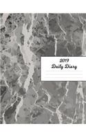 2019 Daily Diary: Gray Stone Marble Cover January 19
