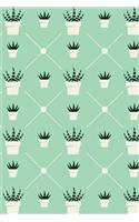 Daily Planner: Undated Daily Planner & Tracker - Mint Potted Cactus Succulents Desert Flower Succulent