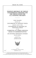 People's Republic of China's counterspace program and the implications for U.S. National Security
