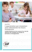 L Appréciation Par Simulation Pour Sélectionner Les Futurs Enseignants