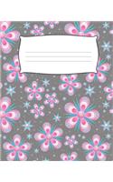 FLORAL Composition Notebook: 7.5 X 9.25 Primary Ruled 110 pages book for girls, kids, school, students and teachers