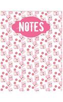 Notes: Cute Owl Composition Notebook/Journal for Kids to Writing, Large (8.5x11 Inch. 21.59x27.94 cm.) Wide Ruled Lined Paper 120 Blank Pages (FLOWERS PINK